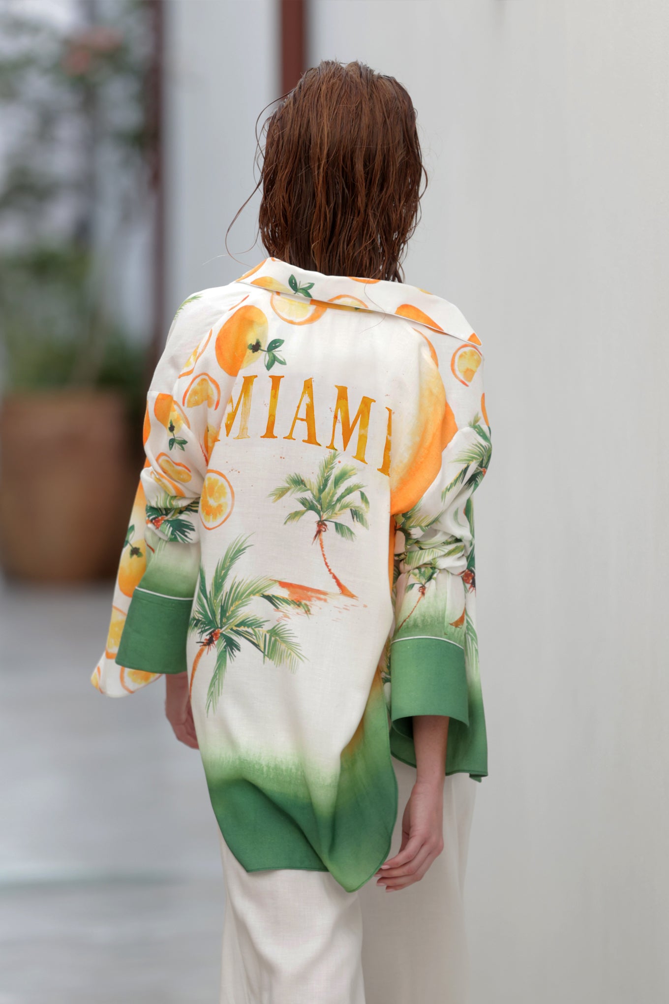 Long Sleeve Shirt Miami Oranges Palms - shopsigal