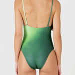 Verde straight neck One Piece Swimsuit - shopsigal