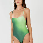 Verde straight neck One Piece Swimsuit - shopsigal