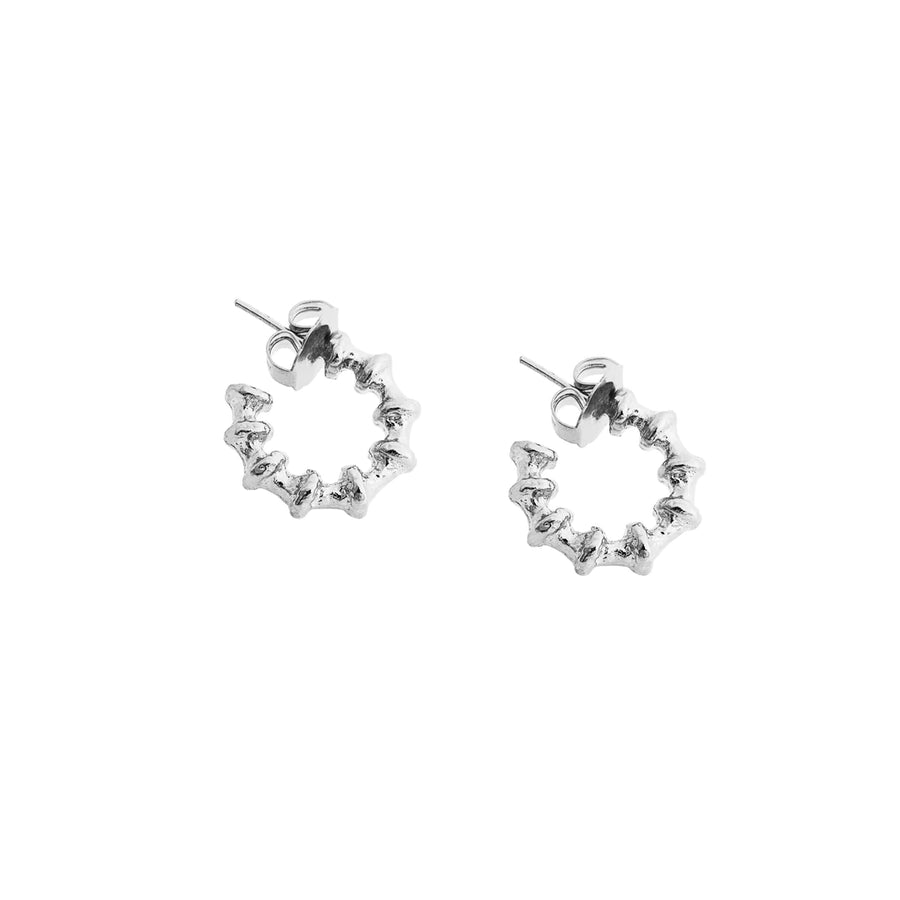 Jet Lag mode Silver Formation small Hoops - shopsigal