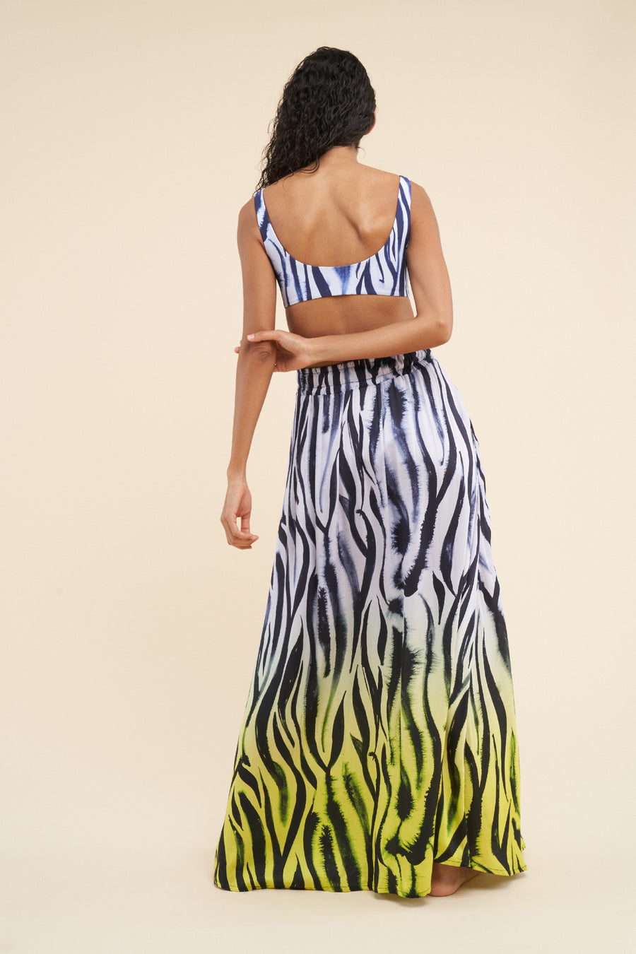 Zebra Ombré Button Down maxi skirt - shopsigal
