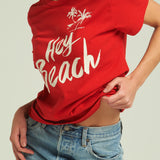 Hey Beach Red Tee - shopsigal