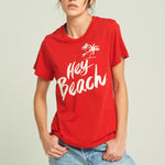 Hey Beach Red Tee - shopsigal
