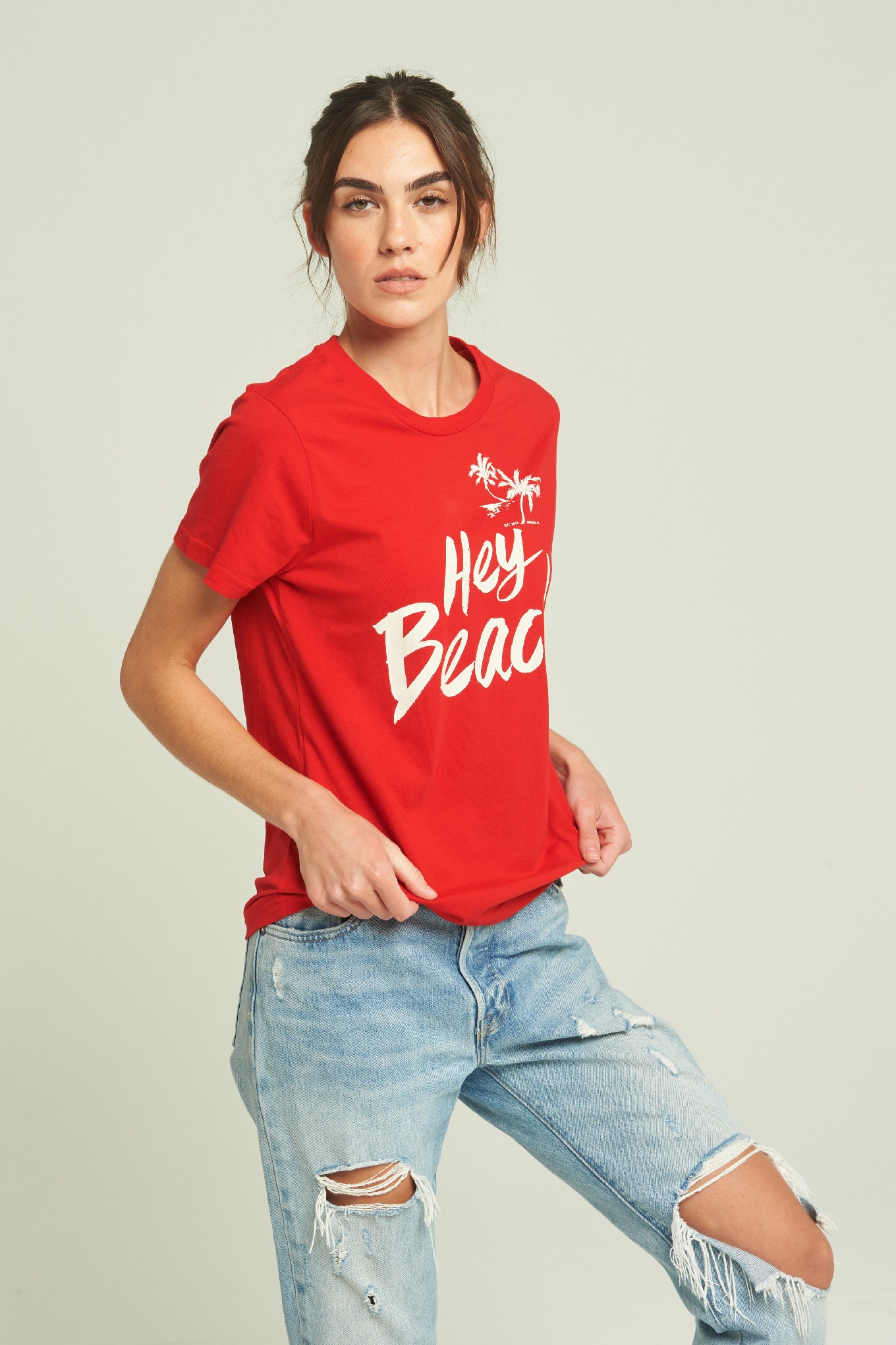 Hey Beach Red Tee - shopsigal