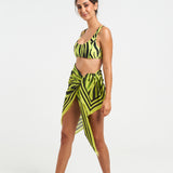 Neon Zebra Fringed Sarong Scarf - shopsigal