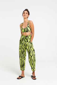 Neon Zebra Paper Bag Pants - shopsigal