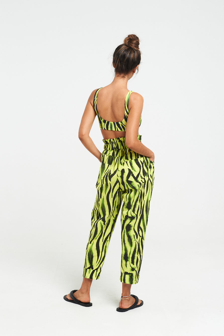 Neon Zebra Paper Bag Pants - shopsigal