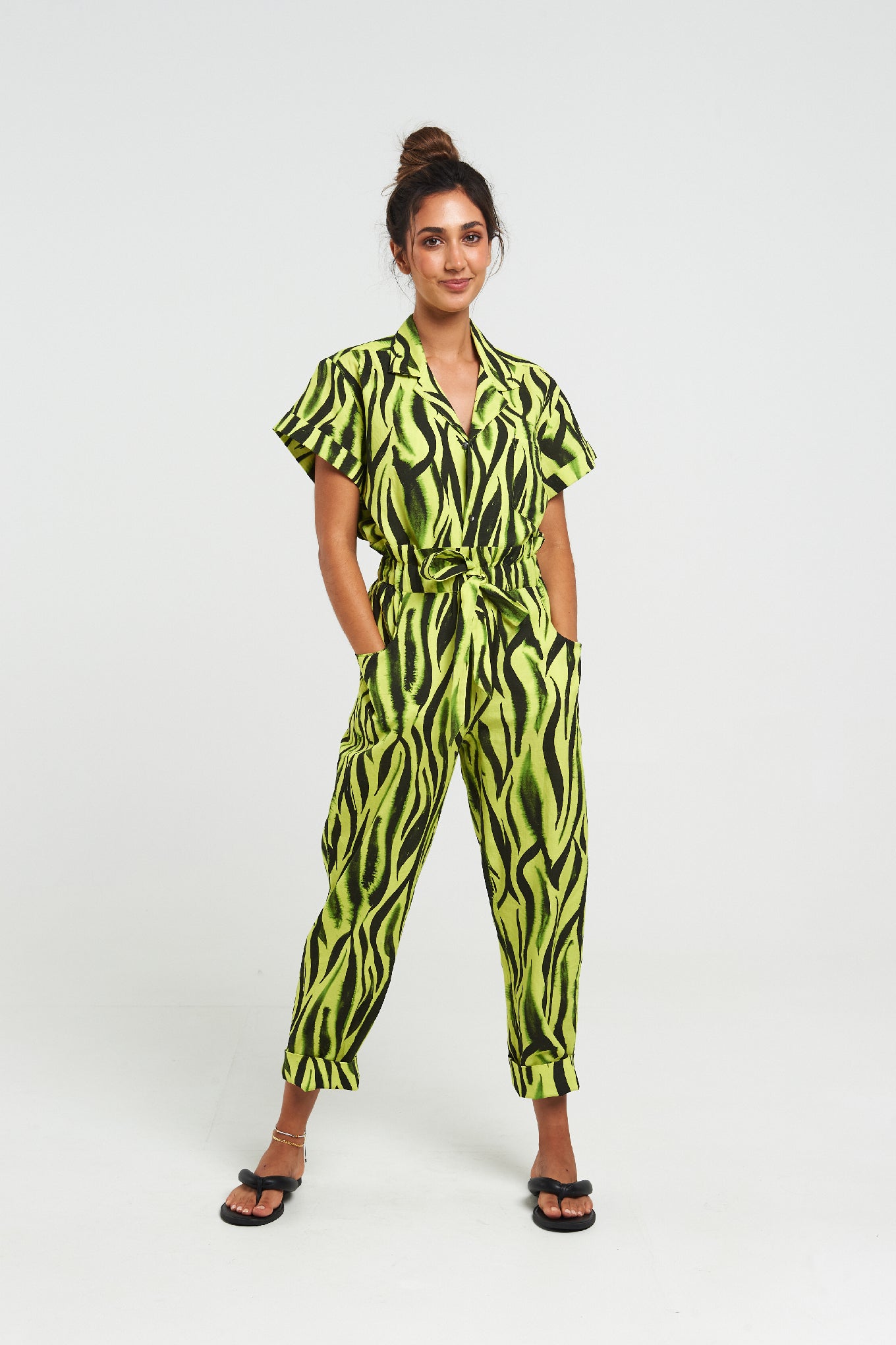 Neon Zebra Paper Bag Pants - shopsigal